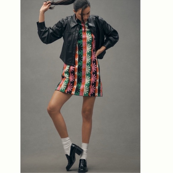 NWT Anthropologie The Nina Short-Sleeve Mock-Neck Mod Mini Dress - Size 3X 🥨 - Picture 6 of 12